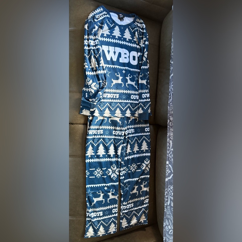 NFL Dallas Cowboys Blue and White womens Pajama Set
